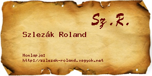 Szlezák Roland névjegykártya