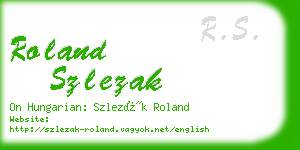 roland szlezak business card